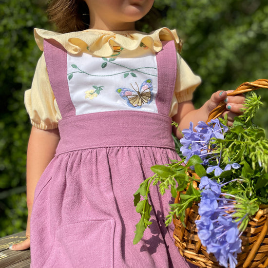 Wildflower Pinafore for children - digital sewing pattern and video class from Twig + Tale