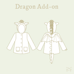 Dragon Sewing Pattern ~ add-on for Animal Vest, Coat + Cape Add-ons