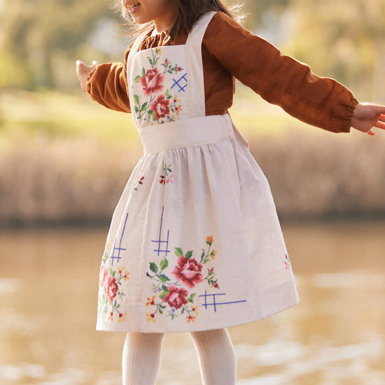 Wildflower Pinafore for children - digital sewing pattern and video class from Twig + Tale