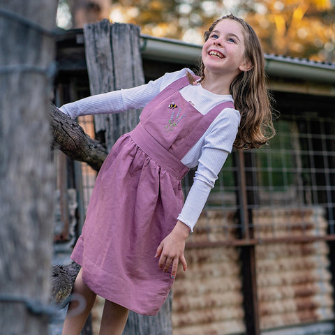 Wildflower Pinafore for children - digital sewing pattern and video class from Twig + Tale