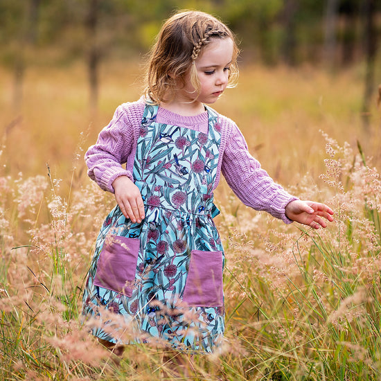 Wildflower Pinafore for children - digital sewing pattern and video class from Twig + Tale