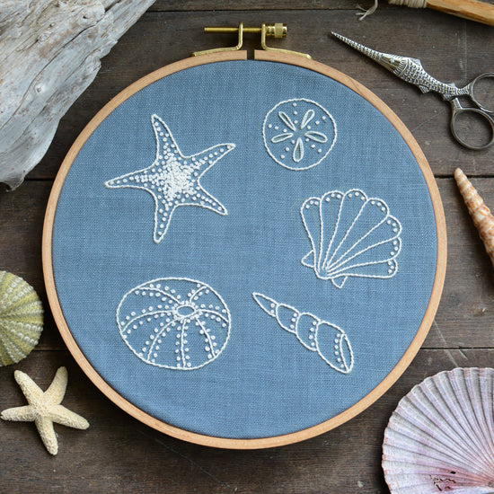 Seashell embroidery collection - digital embroidery pattern from Twig + Tale