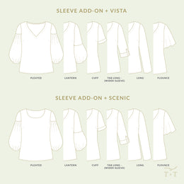 Sleeve Add-On for Scenic and Vista Tops - PDF sewing pattern from Twig + Tale