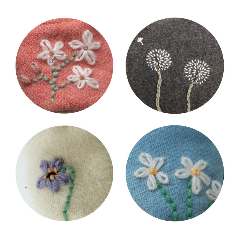 Vintage Wildflowers Embroidery Pattern, Floral Embroidery Pattern