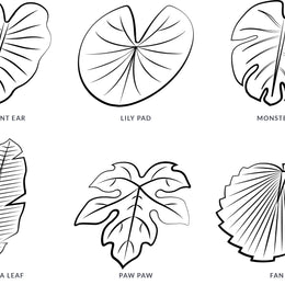 Tropical Leaf Sewing Patterns BUNDLE ~ 6 leaf shapes in ALL sizes